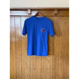 Champion Kansas Jayhawks Mens T Shirt Royal Blue Crew Neck Pocket Tee Size S